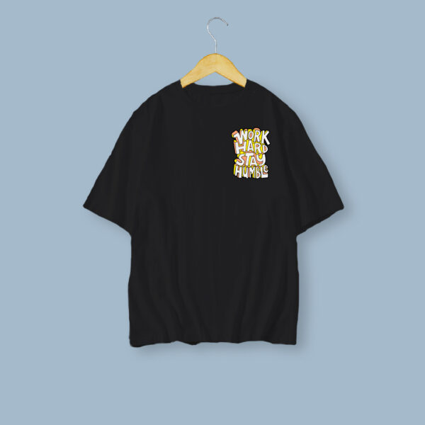 Black work hard Loose-fit tee - Image 4